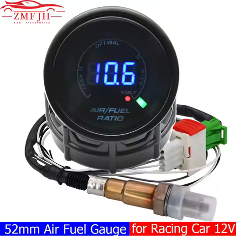 smoked 52mm Digital Air Fuel Ratio Gauge Narrowband O2 Oxygen Sensor Car Gauge AFR Meter Fit for Rac