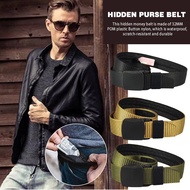 Plastic Buckle Nylon Belt Women's Outdoor Safety Multifunctional Anti-theft Belt K9b6