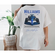 Williams Formula T-Shirt Casual Short Sleeve Round Neck Printed F1 Alex Albon Logan Sargeant For Men