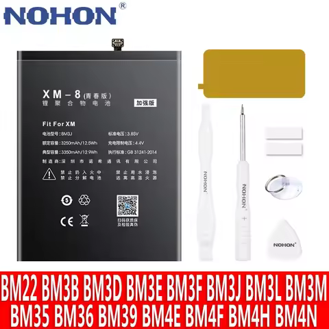 NOHON Battery For Xiaomi Mi 8 Lite Pro 9 SE 6 5 Mi8 Mi9 9SE 8SE 8Pro 8Lite Replacment Bateria BM22 B