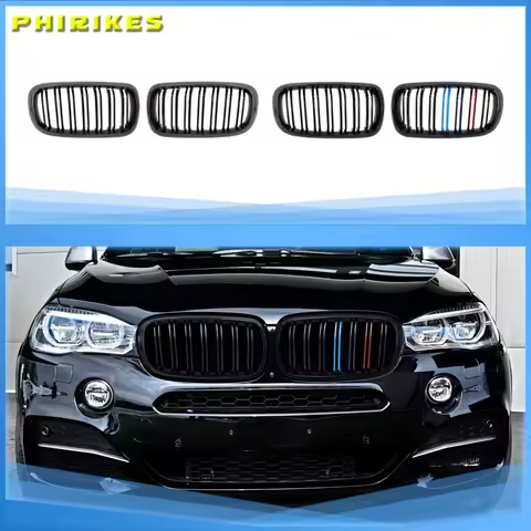 High Quality Front Bumper Grill Dual 2-Slat Kidney Grille For BMW X5 X6 M F15 F16 F85 F86 14-17 ABS 