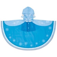 迪士尼冰雪奇緣愛莎兒童造型斗篷雨衣 80–100cm RAPO2N｜透明兜帽・360°反光條・附收納袋 日本平行進口