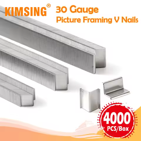 KAMSIN 30 Gauge Picture Frame V Nails, 4000PCS/BOX, 5-15mm, Works with V1015 Picture Frames V Nailer