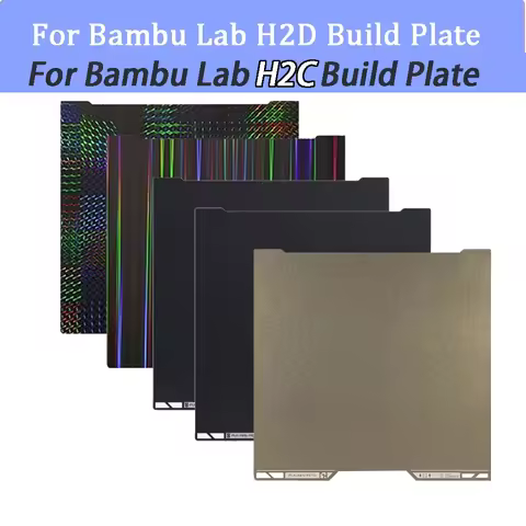 For Bambu Lab H2C H2S H2D Build Plate 350x320mm Bed Double Sided Printing PEI Spray Magnetic Spring 