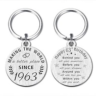 63rd Birthday Gifts for Women Men, 63 Year Old Birthday Keychain, Born in 1960 Gifts, 1960 Birthday 