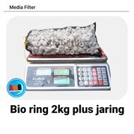 Bioring 2 kg plus waring bioring/ filter media/ filter/ aquarium filter media/ fish pond filter medi