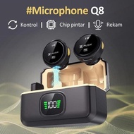 Bonkyo Q8 wireless clip-on microphone dual microphone wireless microphone hp lavalier microphone plu