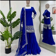 Afgani Sharara Blue Georgette suit💙