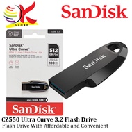 SANDISK ULTRA CURVE CZ550 USB 3.2 GEN 1 512GB FLASH DRIVE / THUMBDRIVE / PENDRIVE - CRUZER 550 - REL