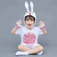 Children Bunny Costume Children Bunny Good Animal Costume Little White Rabbit Carrot Dance Costume