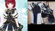 有馬加奈軍服少女風偶像打歌服超靚料 靚過你買果啲cheap牌用最cheap最薄嘅料 金線金圖案全部都閃到blingbling 偶像大師聯動我推的孩子要假髮加日本靴可以加150另外再加購動漫Cospla