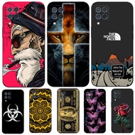 case For Samsung Galaxy M62 F62 4G Case Silicon Phone Back Cover Soft black tpu m625 Flower Money De
