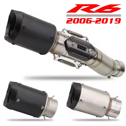 For Yamaha R6 YZFR6 2006-2019 Slip-on Exhaust Muffler Pipe Silencer System DB Killer Catalyst 2008 2