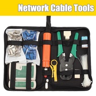 Network Ethernet LAN Kit RJ45 Cat5e Cat6 Cable Tester Crimping Tool Set