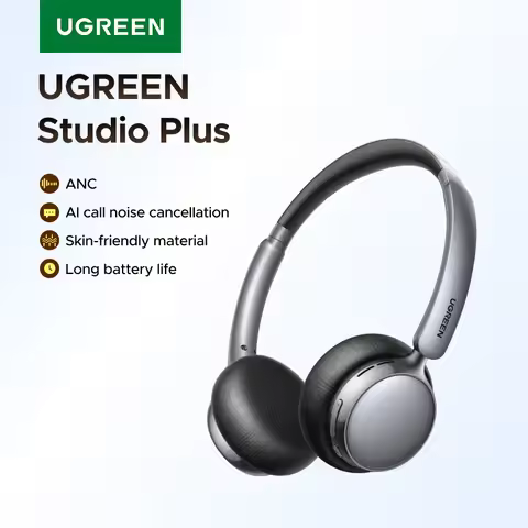 UGREEN Studio Plus 25dB ANC Active Noise Cancelling Headphones Wireless Over Ear Bluetooth Earphones