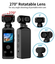 78Fkwrhiabm 4K Ultra HD Pocket Action Camera 270° Rotatable Vlog Wifi Mini Sports Cam Waterproof Cas