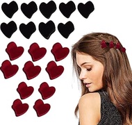 Mini Heart Hair Claw Clips Lovely Heart Velvet Hair Clip Red Black Mini Cute Hair Styling Accessories Small Hairpin for Women Ladies Girl Christmas Valentine's Day Gift（20 pcs）