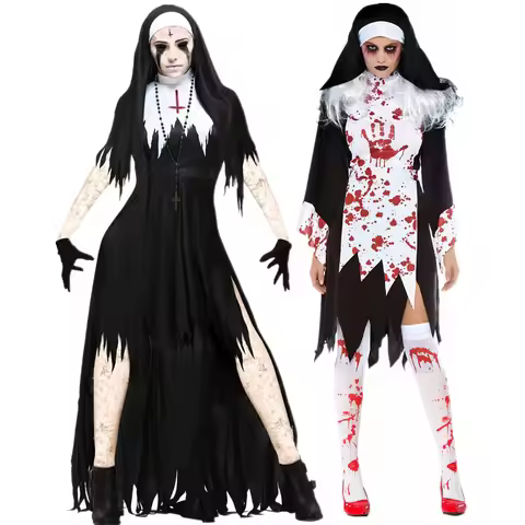 Easter Purim Halloween Costume for Women The Demon Scary Sinful Nun Costumes Spooktacular Gothic Blo