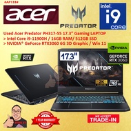 #AP133 USED ACER PREDATOR PH317 Helios Gaming Laptop intel i9-11900H 16GB 512GB SSD NVIDIA RTX3060 R
