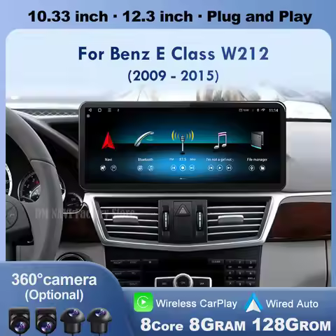 Wireless Carplay Android 14 for Mercedes Benz E Class W212 2009 - 2015 Car Radio Player Video DSP St