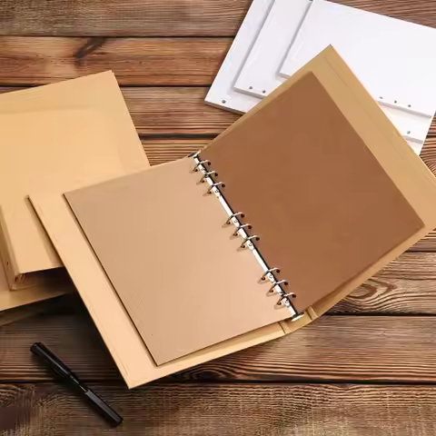 New Kraft Paper Kraft Paper Binder Cover A5 B5 A4 Vintage File Folders File Bag