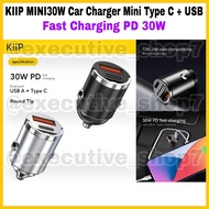 KIIP MINI30W Car Charger Mini Type C + USB - Fast Charging PD 30W Car Charger Car Charger Type C