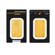 cod 1 oz Swiss Argor Heraeus Gold Bar Sealed Packing Foreign Currency Gifts switzerland  Bullion 24K