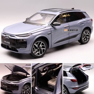 First Car Audi Original Factory 1: 18Q6L e-tron Alloy Full Open New Energy SUV Simulation Car Model 