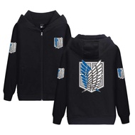 New Attack on Titan Hoodie Jacket Anime Black Gold Survey Legion Unisex Zip Casual