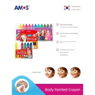 crayon for kids set alat tulis AMOS mengimport lukisan badan solek warna 6/12 wajah