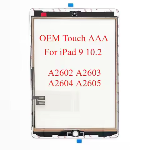 OEM AAA Glass Touch Screen Digitizer Frame Sticker For iPad 9 10.2 A2602 2603 2604 2605 LCD Repair