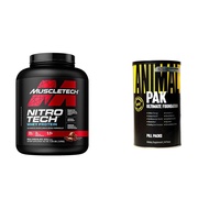 Muscletech Whey Protein Powder Nitro-Tech Whey Protein Isolate & Peptides & Animal Pak - Convenient 