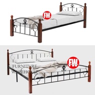 SINGLE / SUPER SINGLE / QUEEN / KING SIZE BEDFRAME / METAL BED FRAME WITH WOODEN LEGS  / FREE INSTALLATION