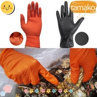 TAMAKO 20PCS Work Gloves, Orange Black Multi-purpose Auto Repair Gloves, Durable Acid and Alkali Resistant Wear-Resistant Nitrile Household Gloves Unisex