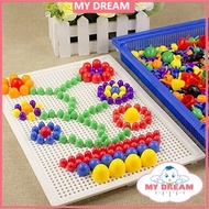 T4TOYS Board Beads Blocks for Kids with Beads Blocks Puzzle Building Nails Blocks Colorful Nails Peg