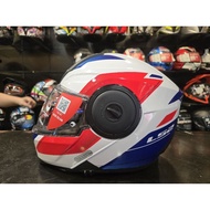 LS2 FF902 SCOPE II DURIA WHITE BLUE RED FLIP UP MODULAR HELMET
