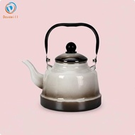 [Dovewill] Enamel Cooking Vessel Retro Style Water Kettle Ceramic Porcelain Teapot for Daily Tea Bre