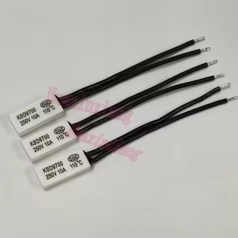 10PCS/Lot Ceramic KSD9700 10A 250V Temperature Switch Normally Closed Thermostat Thermal Protector 4