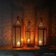 Wind Lamp Candle Holder Iron Art Ornaments Can Open Door Hollow Holiday Powerless Cross-Border New S