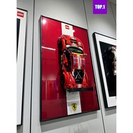 Compatible with LEGO Ferrari488Sports Car Toy Building Blocks Wall Display Frame Background Board Mo