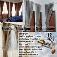 Thick embossed Blackout window curtains with 9 waves
