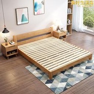 薄床頭全實木床簡約1.8米雙人床簡易出租房床架1.2m民宿矮床
