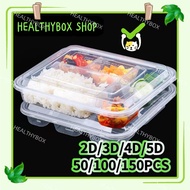 150PCS Bento box Microwaveable bento lunch box with lid disposable plastic fast food box2D3D4D5D