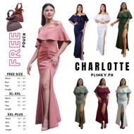 CHARLOTTE Bridesmaids GOWN Off Shoulder Ladies Bridal Debut Women’s Long Dress Formal Event PLINKY