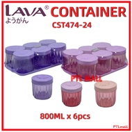 LAVA CST474-24 Canister Set with Tray 6pcs x 800ml Food Storage Container / Balang Bekas Kuih Raya