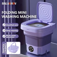 8L Portable Small Foldable Washing Machine with Spi Dryer For Socks Underwear Panties Washer Househo