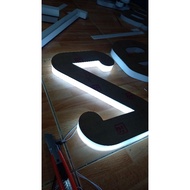 TRI EMERGED LETTERS MOUNTED WITH ADVERTISING SIGNS, BRIGHT EMERGED LETTERS, DECORATIVE LED LETTERS, 
