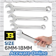 BOSI TOOLS 6mm 9mm 18mm COMBINATION WRENCH CRV SPANNER HEAVY DUTY TOOLS SPANAR HEX WRENCH