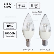 CAHAYA 4.8w warm white led candle bulb, bright light, e14 e27 lotus fitting