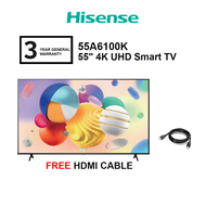 Hisense 55 4K 55A6100K UHD A6100K Series Replace 55A6100H Television (FREE Hdmi Cable)